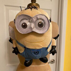 2 Minion backpacks, single eye and double eye, one small pocket in each